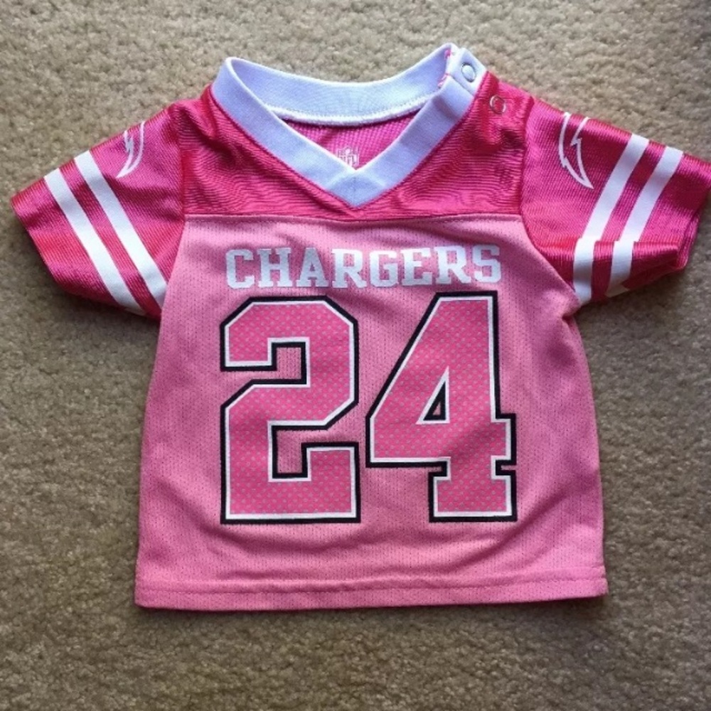 NFL CHARGERS PINK JERSEY For Baby Size 0-3 Mo